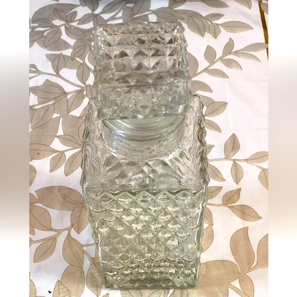 Vintage Cut Glass Whisky Carafe Decanter with Stopper. Size 10”